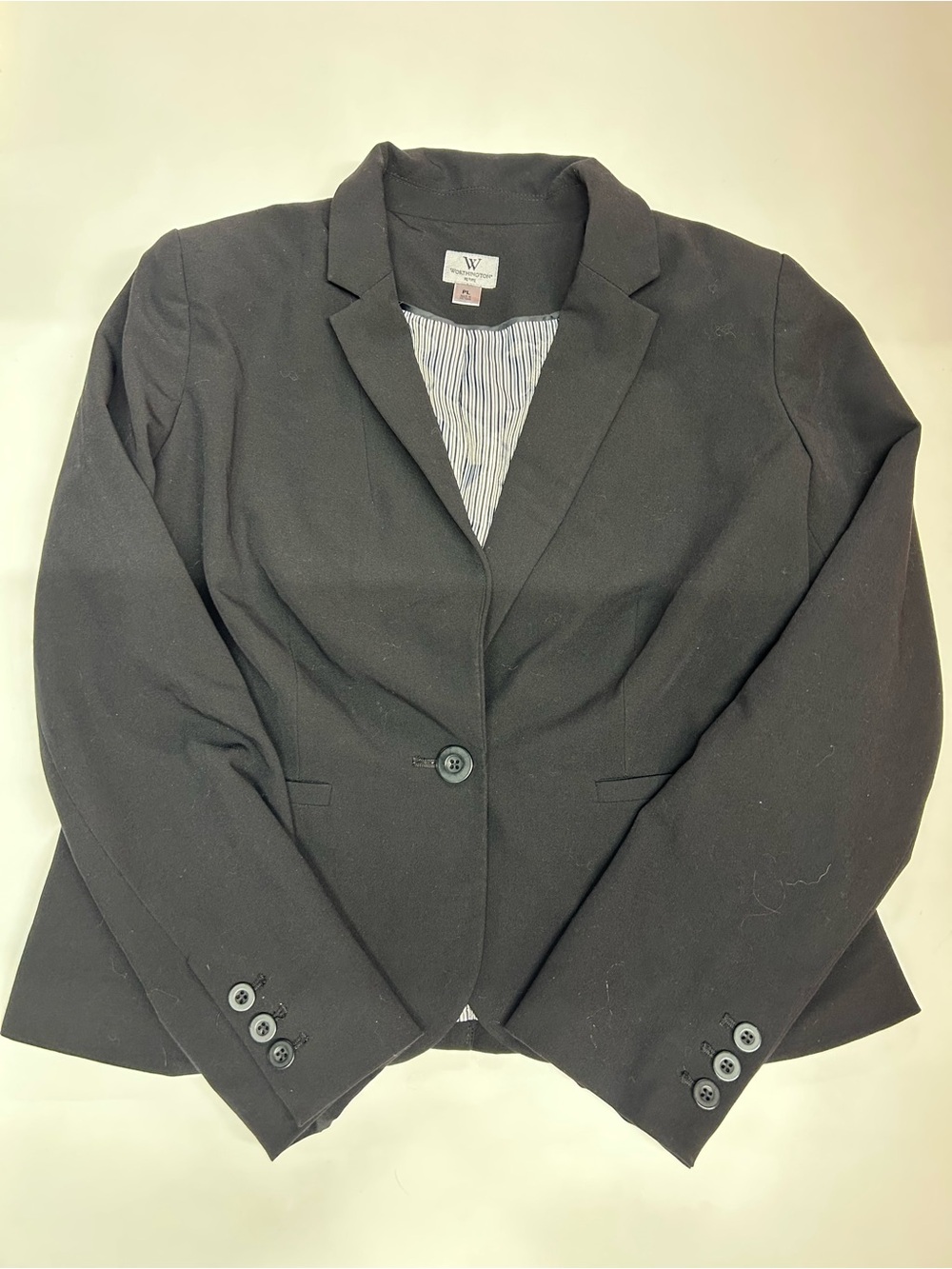 Worthington women’s black lined jacket blazer size PL